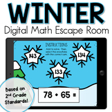 Interactive Winter 2nd Grade Math Escape Room: Digital Gam