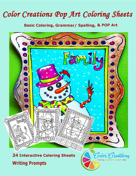 Preview of Interactive Winter Coloring Sheets + Writing prompts +Create Your Own Lesson