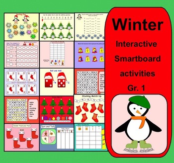 Preview of Interactive Winter Smartboard Activities for K-1