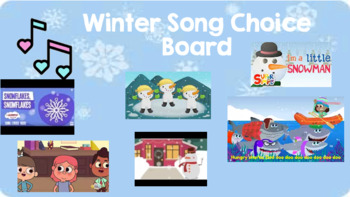 Preview of Interactive Winter Songs Choice Boards
