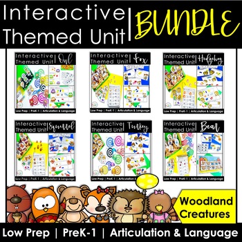 Preview of Interactive Woodland Animal-Themed Speech Therapy Unit