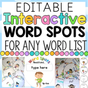 Preview of Interactive Word Spots for any Word List {Editable}