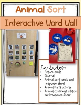 Preview of Interactive Word Wall- Animal Coverings/Basic Parts