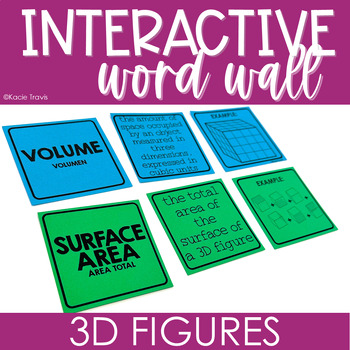 Preview of Interactive Word Wall Math Card Sort 3D Figures Geometry Vocabulary