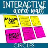 Interactive Word Wall Math Card Sort Circles Geometry Vocabulary