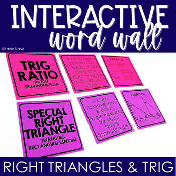 Preview of Interactive Word Wall Math Card Sort Right Triangles & Trig Geometry Vocabulary