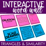 Interactive Word Wall Math Card Sort Triangles & Similarit