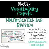 Interactive Word Wall Math Vocab Cards & Digital Cards: Mu