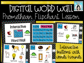 Preview of Digital and Interactive Word Wall Promethean Flipchart Lesson