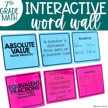 Preview of Interactive Word Wall Real Number System Vocabulary Card Sort 7th Grade Math