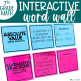 Interactive Word Wall Real Number System Vocabulary Card S