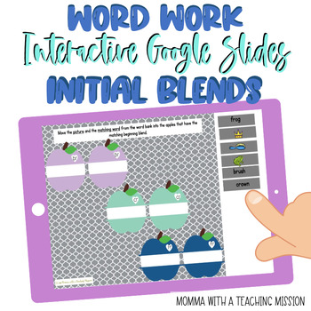 Preview of Interactive Word Work Initial Blends Google Drive Classroom