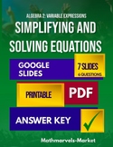 Interactive Worksheet : Simplifying and Solving Equations