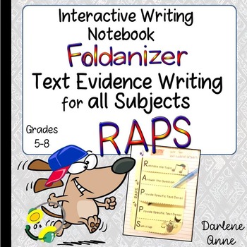 Preview of Interactive Writer's Notebook: RAPS Text Evidence Writing in All Subjects- Free!