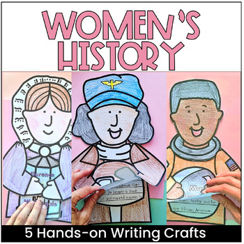 Preview of Interactive Writing Crafts Women's History Month Bulletin Board