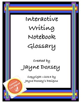 Preview of Interactive Writing Notebook Glossary
