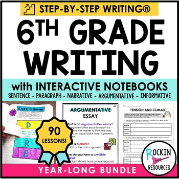 Preview of 6th Grade Writing - Full Year Writing Curriculum with Interactive Notebook