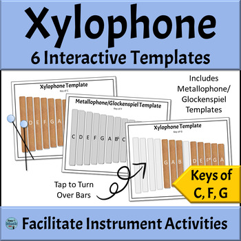 Preview of Interactive Xylophone Templates for Elementary Music Orff Instrument Activities