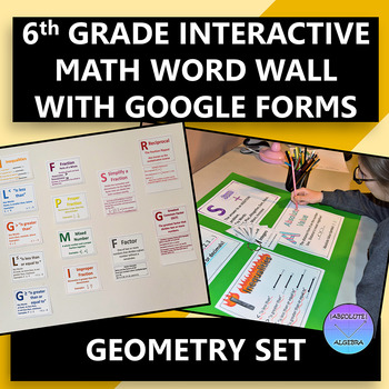 Preview of Interactive and Digital 6th Grade Math Word Wall Geometry Set 