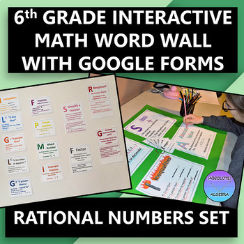 Preview of Interactive and Digital 6th Math Word Wall Rational Numbers 