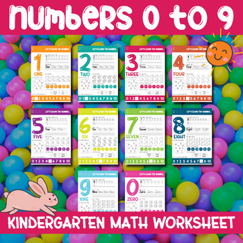 Preview of Kindergarten Math Number Sense Activity Tracing Worksheets Writing Numbers 0 - 9
