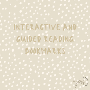 Preview of Interactive and Guided Reading Bookmarks I Customizable