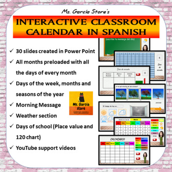 Preview of Interactive calendar in Spanish/ calendario interactivo