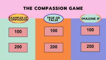 Preview of Interactive character education lesson on compassion-with a mini jeopardy game!