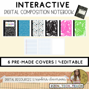 Preview of Interactive digital composition notebook - ✎Editable (Schoology / Google)