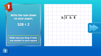 Preview of Interactive eLearning Mathematics Division Lesson with Questions