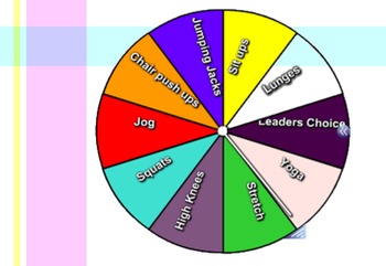 Preview of Interactive exercise Wheel for Smartboard!