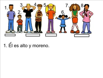 Preview of Interactive speaking, reading, Writing Adjectivos y Acerca de Mi SMART Lesson