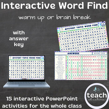 Preview of Mystery Topic Word Find PowerPoint - Digital Resource (AUS/UK version)