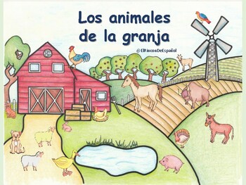 Los animales de la granja para niños. Caricaturas educativas en español.  Farm animals in Spanish 