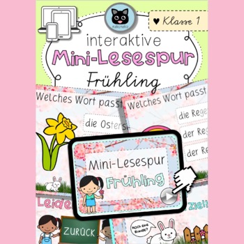 Preview of Interaktive Mini-Lesespur | Frühling | Klasse 1