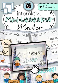 Preview of Interaktive Mini-Lesespur Winter | 1. Klasse