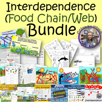 Preview of Interdependence Bundle (Food Chain/Food Web) Worksheets, PowerPoint
