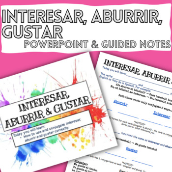 Preview of Interesar, Aburrir, Gustar Introduction Lesson