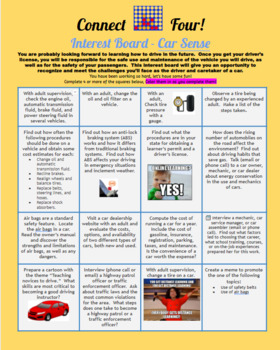 Preview of Interest Board - Car Sense