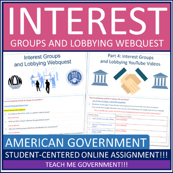 Preview of Interest Groups & Lobbying American Government Webquest Worksheet or Google
