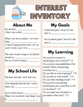 Preview of Interest Inventory for Middle and High School Students