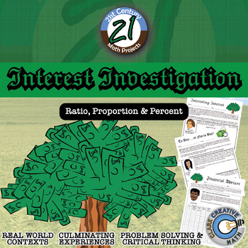 Preview of Interest Investigation -- Financial Literacy - 21st Century Math Project