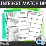 Interest Match Up Puzzles TEKS 7.13e 8.12d Math Activity M