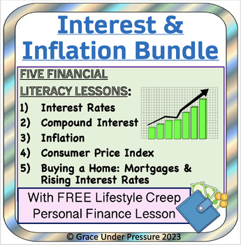 Preview of Interest and Inflation Financial Literacy Bundle: 5 Lessons & FREEBIE