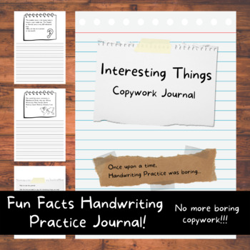 Preview of Interesting Facts Copywork Journal - Handwriting Practice