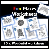 Interesting Mazes Activity Games (10 Sheets)