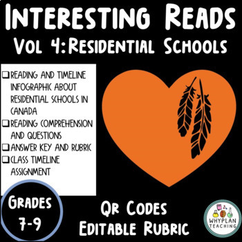 Preview of Middle School Reading Comprehension | Canadian Residential Schools | Assignment