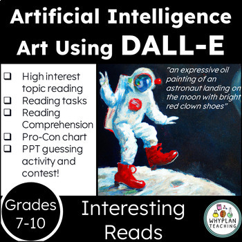 Preview of Middle School Reading Comprehension - DALL- E AI Art + Descriptive Writing