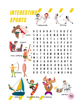 Preview of Interesting Sports - Word Search Puzzles