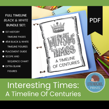 Preview of Interesting Times: A Timeline of Centuries ✦ BLACK & WHITE Timeline Bundle Set